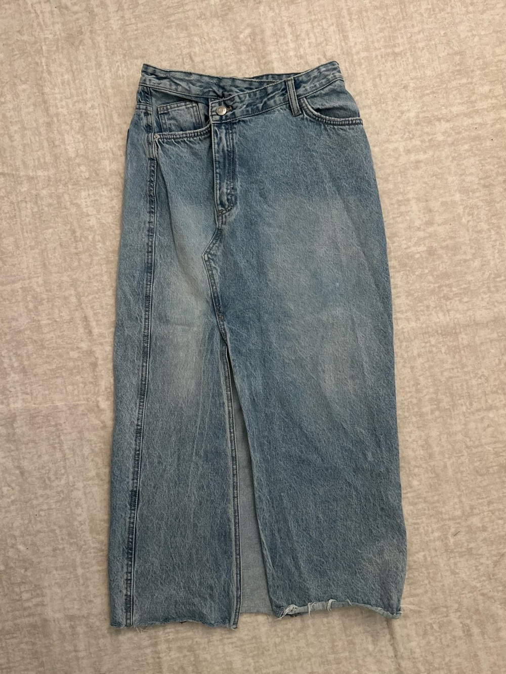 Zara maxi skirt size xs Classic Blue Denim Mens Skirt-Style Jeans